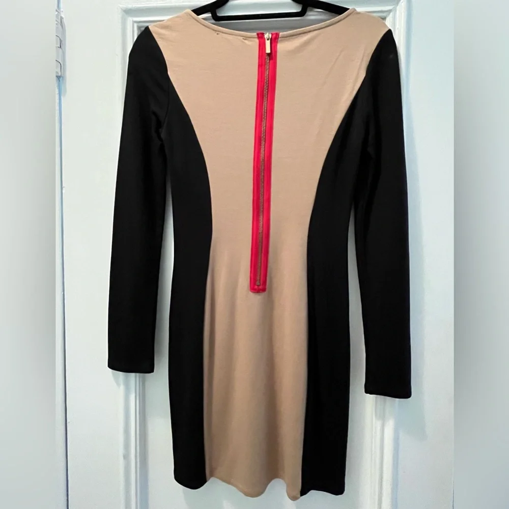 Black and Tan color block bodycon dress by Ella Moss. Size XS in EUC - Picture 4 of 5
